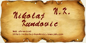 Nikolaj Kundović vizit kartica